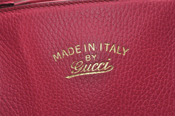 Authentic GUCCI Vintage Swing Large Shoulder Tote Bag Leather 354397 Pink 9479I