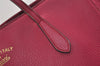 Authentic GUCCI Vintage Swing Large Shoulder Tote Bag Leather 354397 Pink 9479I