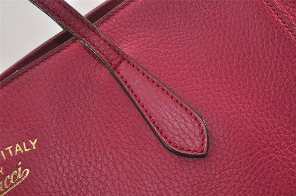 Authentic GUCCI Vintage Swing Large Shoulder Tote Bag Leather 354397 Pink 9479I