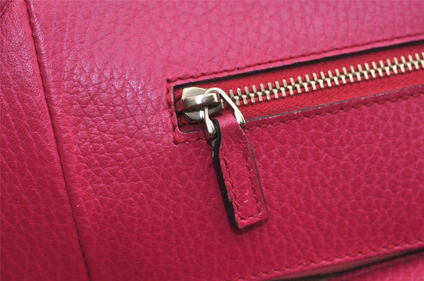 Authentic GUCCI Vintage Swing Large Shoulder Tote Bag Leather 354397 Pink 9479I