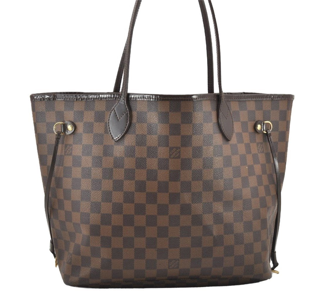 Authentic Louis Vuitton Damier Neverfull MM Shoulder Tote Bag N51105 LV 9480I