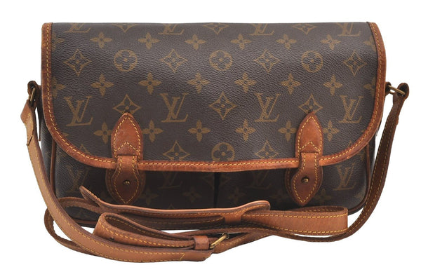 Authentic Louis Vuitton Monogram Gibeciere MM Shoulder Cross Bag M42247 LV 9480J
