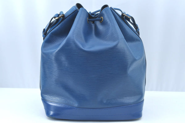 Authentic Louis Vuitton Epi Noe Shoulder Drawstring Bag Blue M44005 LV 9483I