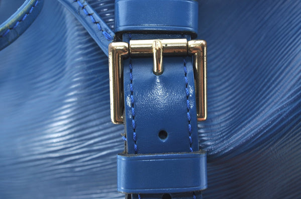 Authentic Louis Vuitton Epi Noe Shoulder Drawstring Bag Blue M44005 LV 9483I
