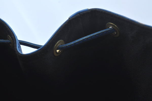 Authentic Louis Vuitton Epi Noe Shoulder Drawstring Bag Blue M44005 LV 9483I