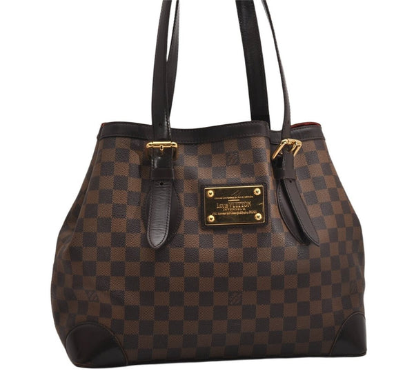 Authentic Louis Vuitton Damier Hampstead MM Shoulder Tote Bag N51204 LV 9483J