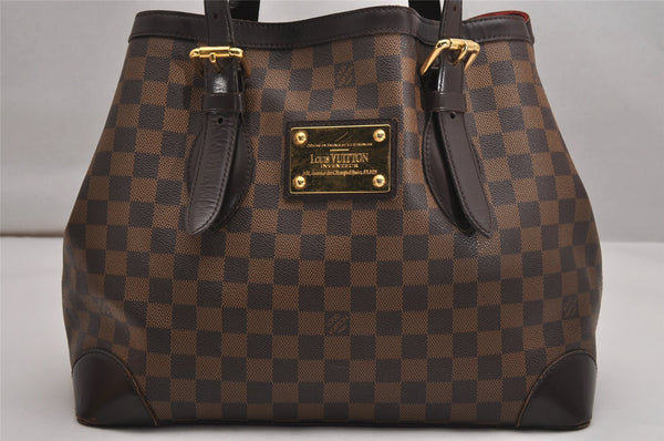 Authentic Louis Vuitton Damier Hampstead MM Shoulder Tote Bag N51204 LV 9483J