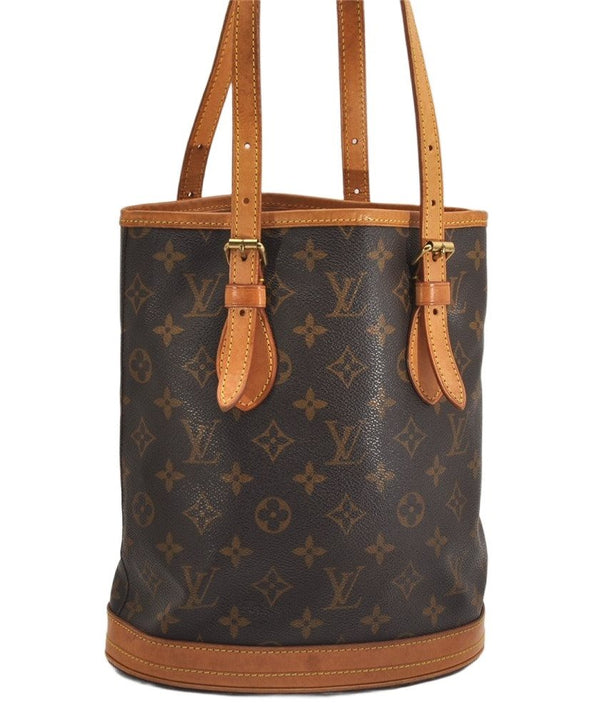 Authentic Louis Vuitton Monogram Bucket PM Shoulder Tote Bag M42238 Junk 9484J