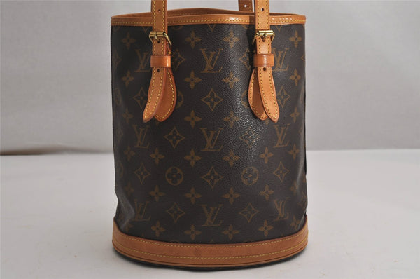 Authentic Louis Vuitton Monogram Bucket PM Shoulder Tote Bag M42238 Junk 9484J