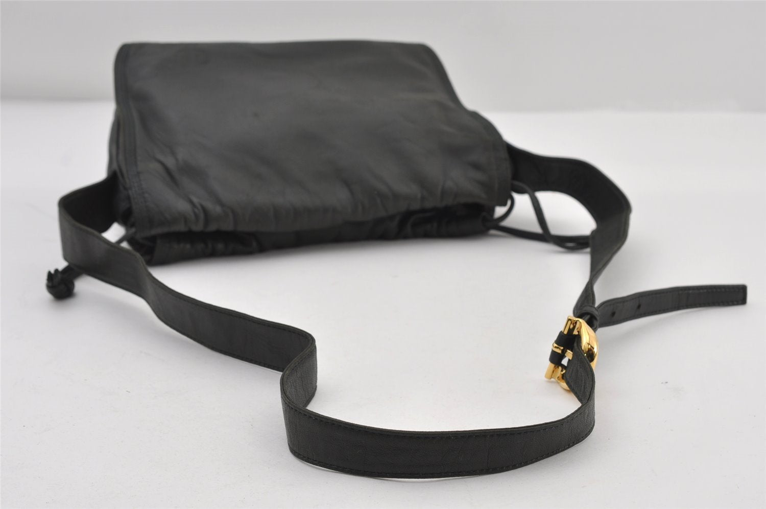 Authentic LOEWE Anagram Shoulder Cross Bag Purse Leather Khaki Green 9485I