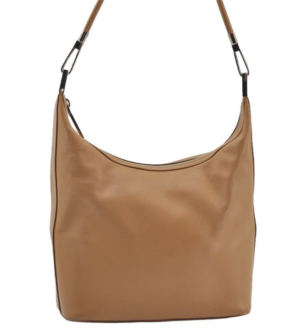 Authentic GUCCI Vintage Shoulder Bag Purse Leather 0013814 Beige 9486I