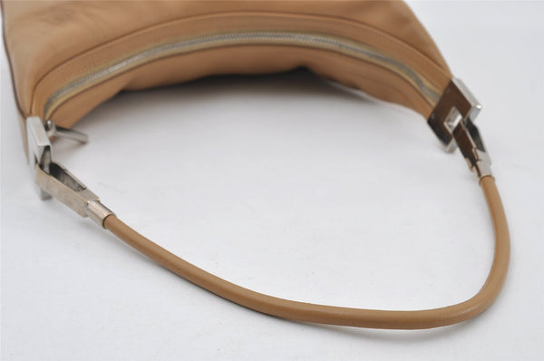 Authentic GUCCI Vintage Shoulder Bag Purse Leather 0013814 Beige 9486I