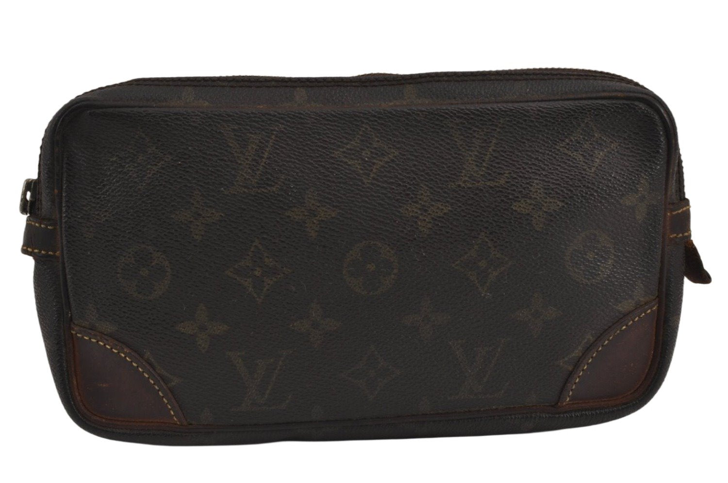 Auth Louis Vuitton Monogram Marly Dragonne PM Clutch Bag Old Model Junk 9489J