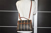 Authentic FENDI Pequin 2Way Shoulder Hand Bag PVC Leather Brown Black 9493J