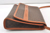 Authentic CELINE Macadam Blason Shoulder Cross Body Bag PVC Leather Brown 9495J