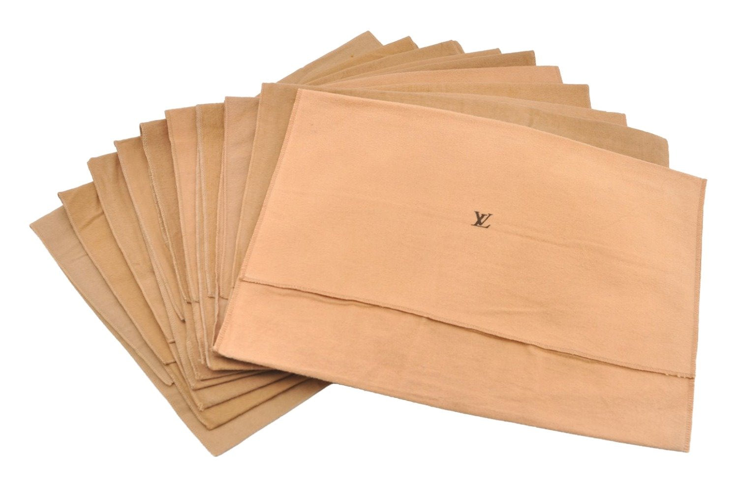 Authentic Louis Vuitton Dust Bag 10 Set Cotton Beige 17.3x13.6x0.2 LV 9499I