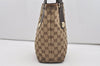 Authentic GUCCI Charmy Shoulder Tote Bag GG Canvas Leather 153361 Brown 9501I