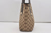 Authentic GUCCI Charmy Shoulder Tote Bag GG Canvas Leather 153361 Brown 9501I