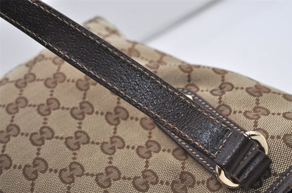 Authentic GUCCI Charmy Shoulder Tote Bag GG Canvas Leather 153361 Brown 9501I