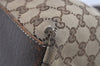 Authentic GUCCI Charmy Shoulder Tote Bag GG Canvas Leather 153361 Brown 9501I