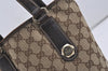 Authentic GUCCI Charmy Shoulder Tote Bag GG Canvas Leather 153361 Brown 9501I
