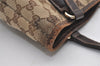 Authentic GUCCI Charmy Shoulder Tote Bag GG Canvas Leather 153361 Brown 9501I