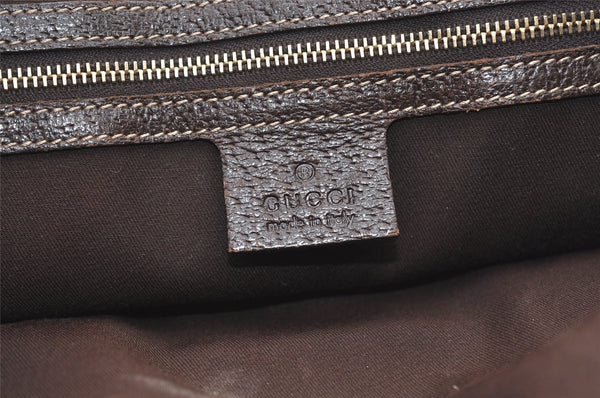 Authentic GUCCI Charmy Shoulder Tote Bag GG Canvas Leather 153361 Brown 9501I