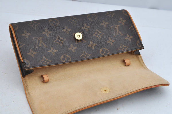 Authentic Louis Vuitton Monogram Pochette Twin GM Shoulder Bag M51852 LV 9501J