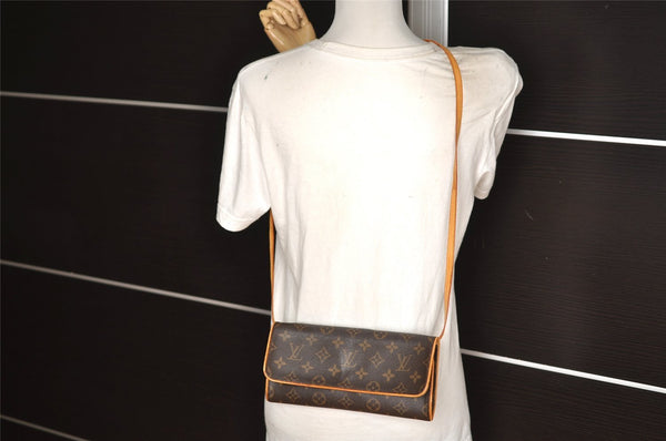 Authentic Louis Vuitton Monogram Pochette Twin GM Shoulder Bag M51852 LV 9501J