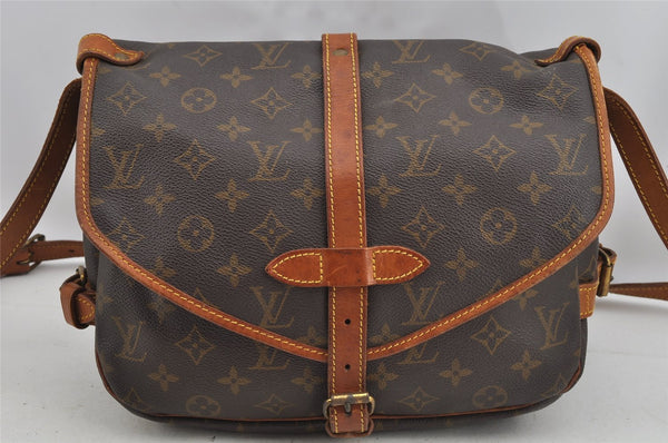 Authentic Louis Vuitton Monogram Saumur 30 Shoulder Cross Bag M42256 LV 9504J