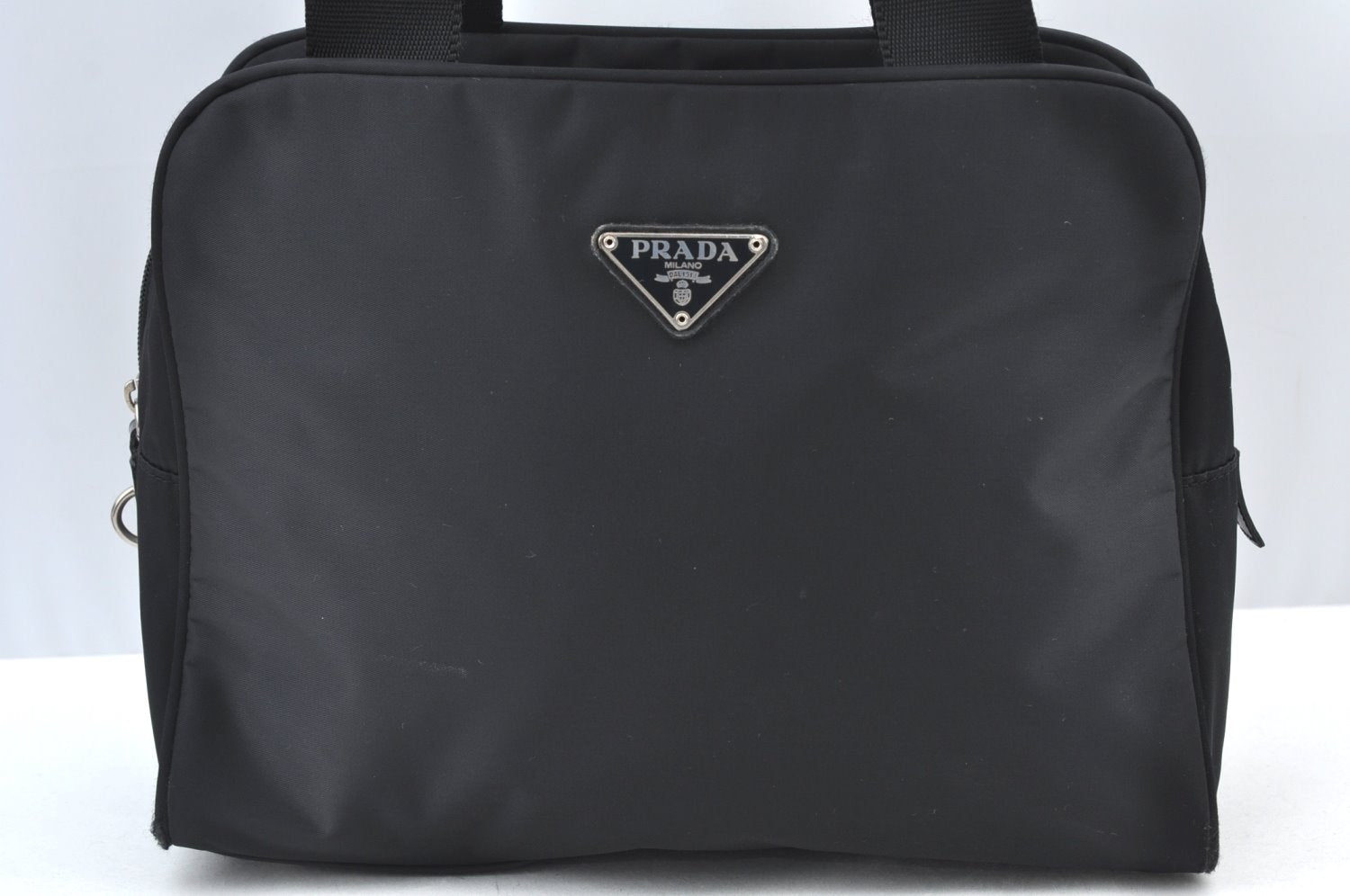 Authentic PRADA Nylon Tessuto Leather Shoulder Hand Bag Purse Black 9506H