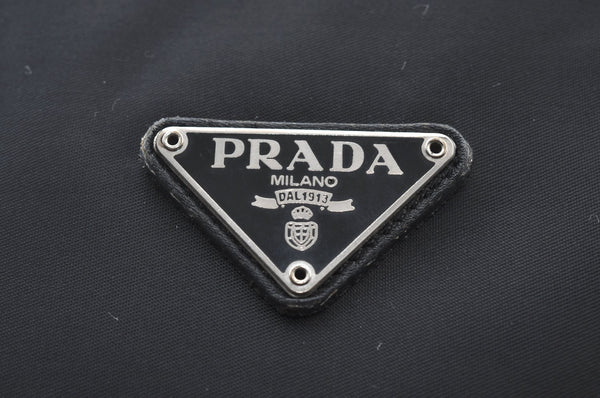 Authentic PRADA Nylon Tessuto Leather Shoulder Hand Bag Purse Black 9506H