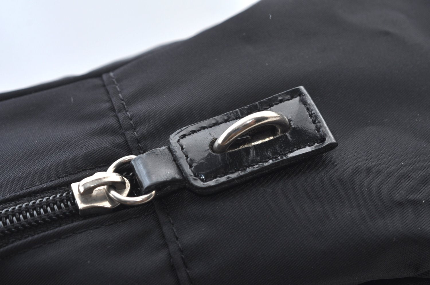 Authentic PRADA Nylon Tessuto Leather Shoulder Hand Bag Purse Black 9506H