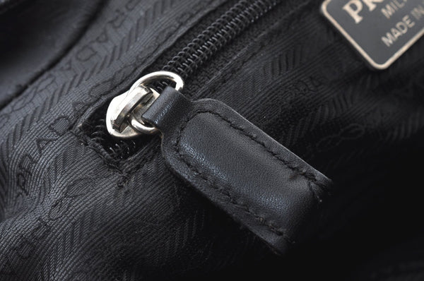 Authentic PRADA Nylon Tessuto Leather Shoulder Hand Bag Purse Black 9506H