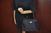 Authentic PRADA Nylon Tessuto Leather Shoulder Hand Bag Purse Black 9506H