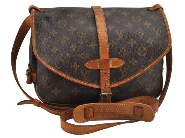 Authentic Louis Vuitton Monogram Saumur 30 Shoulder Cross Bag M42256 LV 9507J