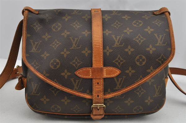 Authentic Louis Vuitton Monogram Saumur 30 Shoulder Cross Bag M42256 LV 9507J