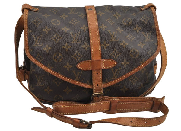 Authentic Louis Vuitton Monogram Saumur 30 Shoulder Cross Bag M42256 LV 9508J