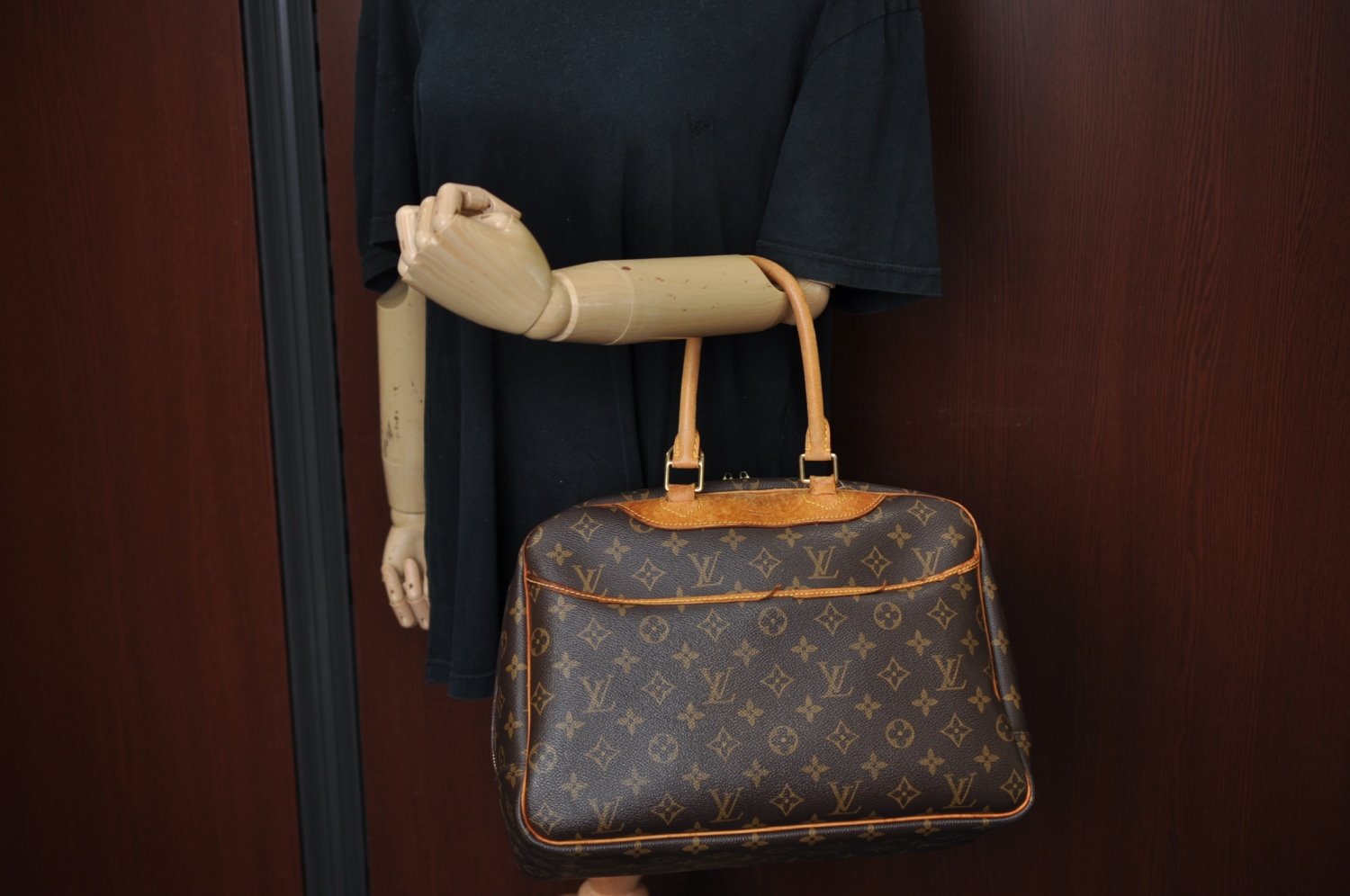 Authentic Louis Vuitton Monogram Deauville Hand Bag M47270 LV Junk 9509G