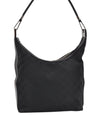 Authentic GUCCI Shoulder Bag Purse GG Canvas Leather 0013814 Black 9511I