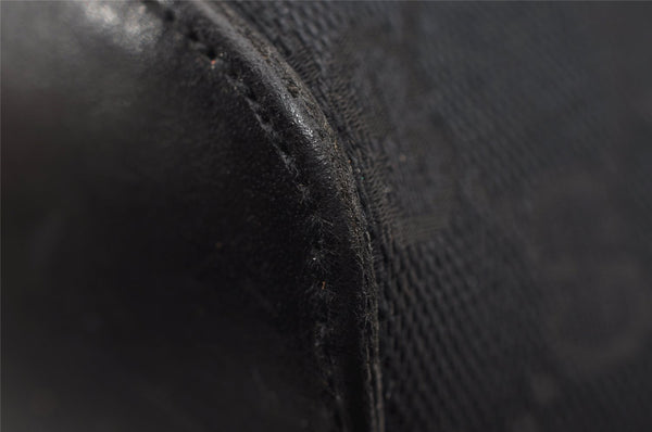 Authentic GUCCI Shoulder Bag Purse GG Canvas Leather 0013814 Black 9511I