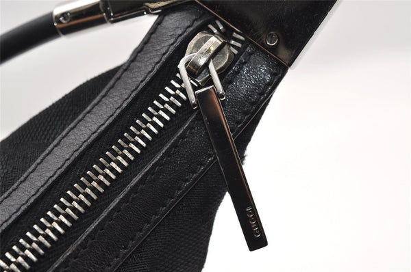 Authentic GUCCI Shoulder Bag Purse GG Canvas Leather 0013814 Black 9511I