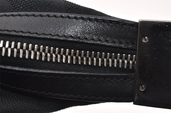 Authentic GUCCI Shoulder Bag Purse GG Canvas Leather 0013814 Black 9511I