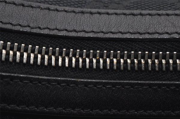 Authentic GUCCI Shoulder Bag Purse GG Canvas Leather 0013814 Black 9511I