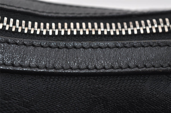 Authentic GUCCI Shoulder Bag Purse GG Canvas Leather 0013814 Black 9511I