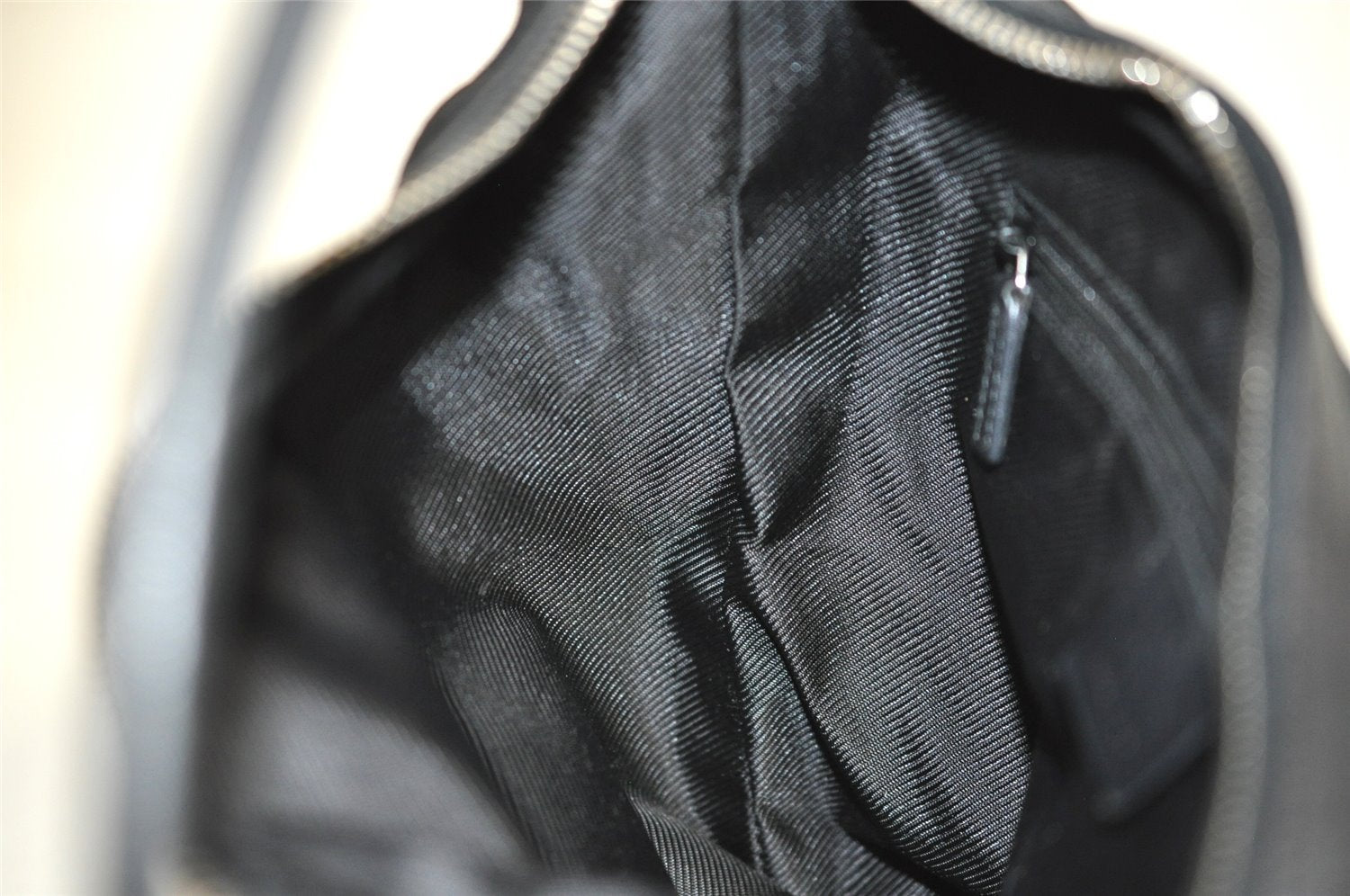 Authentic GUCCI Shoulder Bag Purse GG Canvas Leather 0013814 Black 9511I