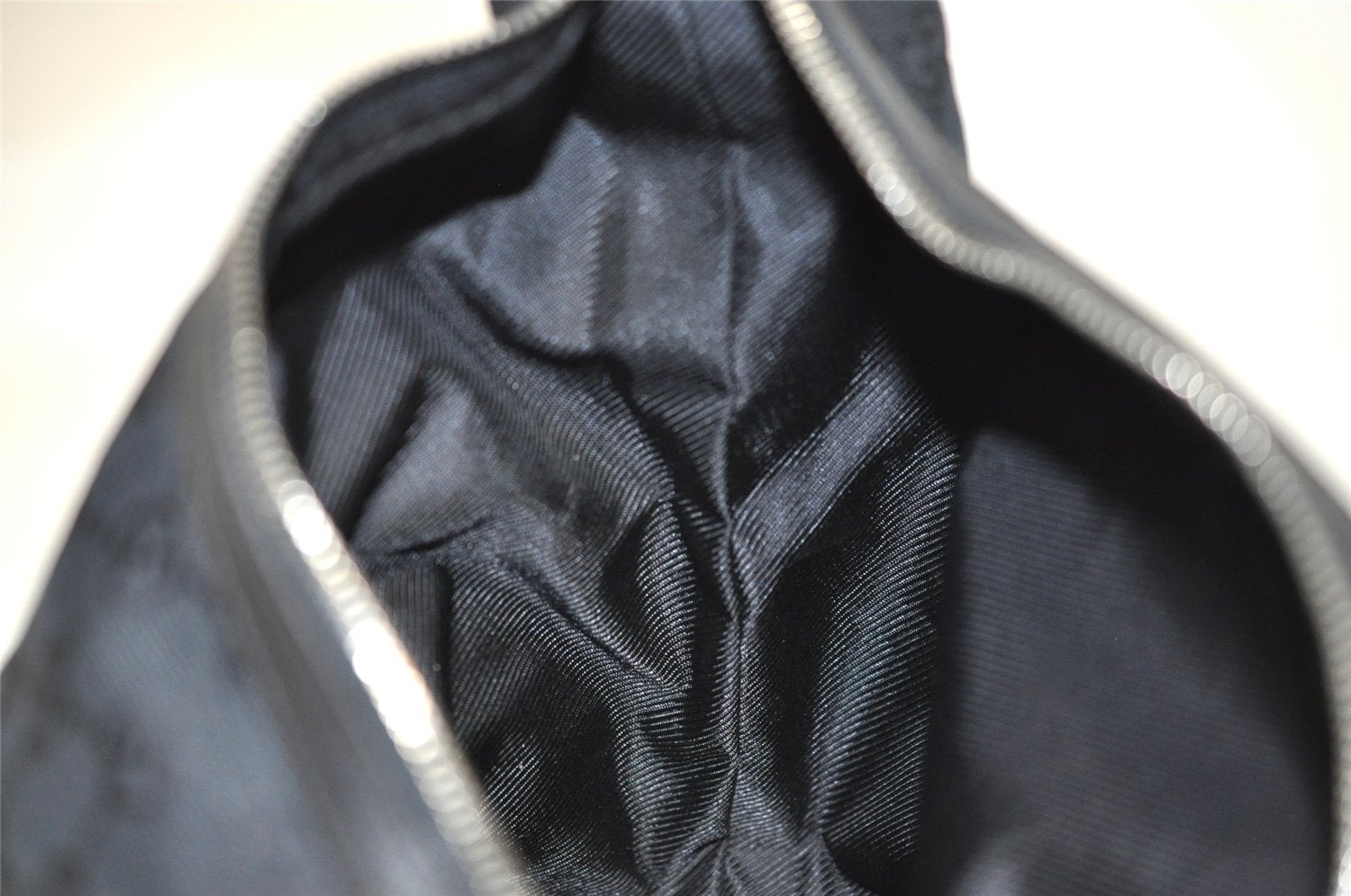 Authentic GUCCI Shoulder Bag Purse GG Canvas Leather 0013814 Black 9511I