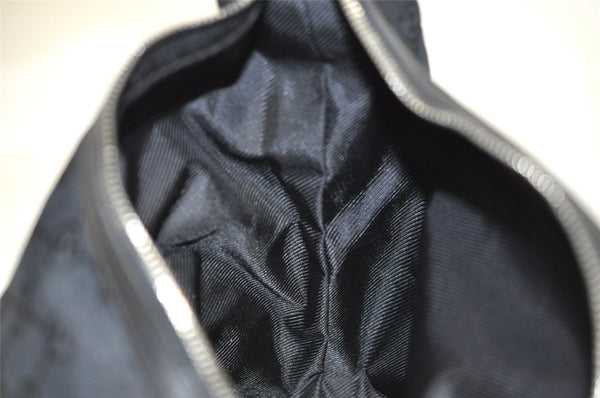 Authentic GUCCI Shoulder Bag Purse GG Canvas Leather 0013814 Black 9511I