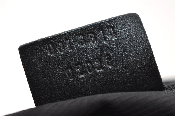 Authentic GUCCI Shoulder Bag Purse GG Canvas Leather 0013814 Black 9511I