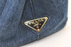 Authentic PRADA Vintage Canapa SS Denim 2Way Hand Tote Bag Purse Blue 9513J